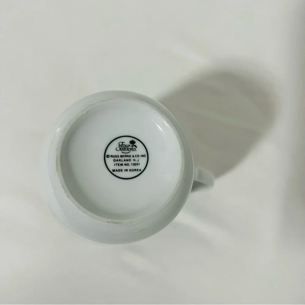 Vintage Russ Berrie Four Seasons Majestic Cat Mug Coffee Tea Beautiful Green